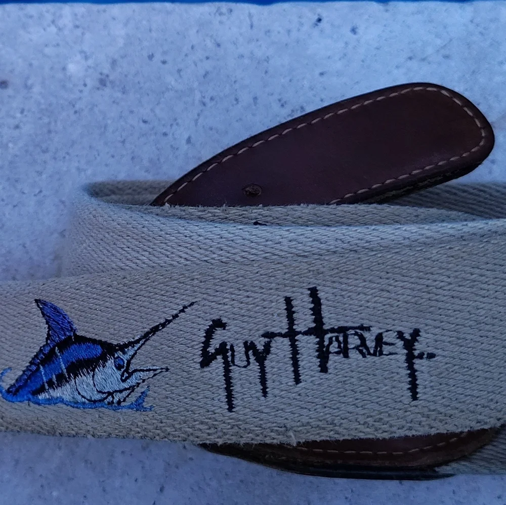 Guy Harvey Blue Marlin Sailfish Tab Belt Size 44 - Woven